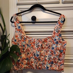 Showpo Floral Square-Neck Corset Top NWT